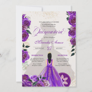 Convites Quinceanera Rico Charro Purple Rosa Western 