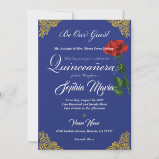 Convites Quinceanera Rosa Encantada