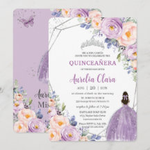 Quinceañera Roxo Lilás Esmagador Vestido Floral