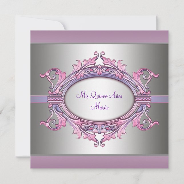 Convites Quinceanera Roxo Roxa (Frente)