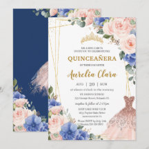 Quinceañera Royal Blush Floral Tiara