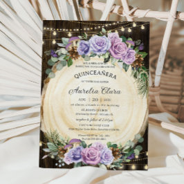 Convites Quinceañera Rústica Floresta Floral Encantada
