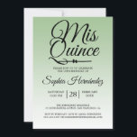 Convites Quinceañera Sage Green 15 Birthday<br><div class="desc">Um convite de 15 anos do moderno design verde-sábio Quinceañera apresenta o texto "Mis Quince" na caligrafia manuscrita em chic. Convite de aniversário perfeito para uma na moda Quinceañera,  perfeito para ela,  a modista que ama padrões e estilo modernos. Desenvolvido exclusivamente para você pelo Happy Dolphin Studio.</div>