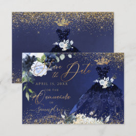 Convites Quinceanera Salva a Data Marinho Palhaço Azul