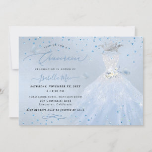 Convites Quinceanera Silver Blue Quinceanera