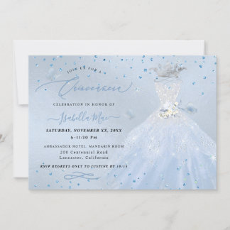 Convites Quinceanera Silver Blue Quinceanera