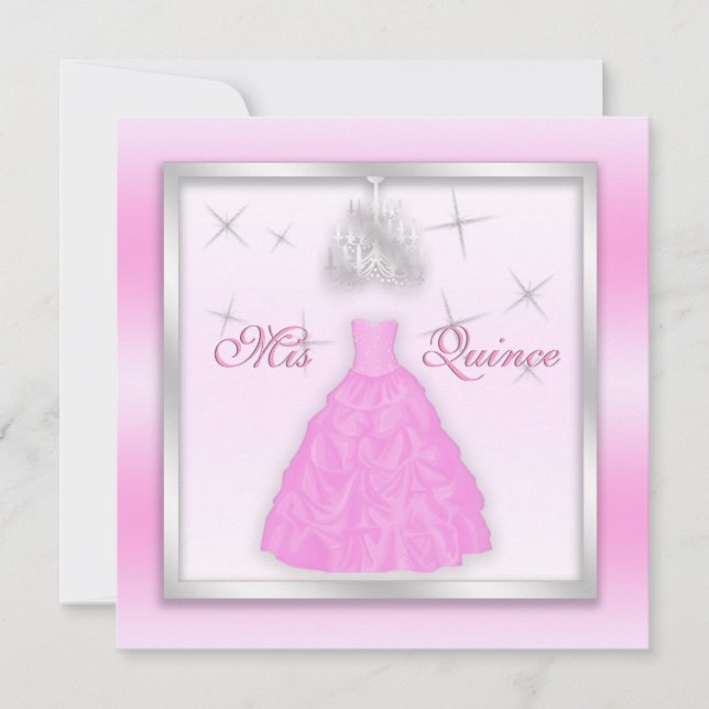 Convites Quinceanera Sparkling convida claro - prata (Frente)