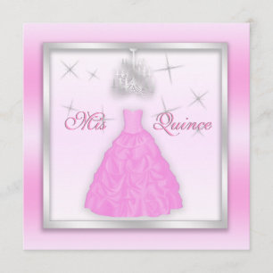Convites Quinceanera Sparkling convida claro - prata