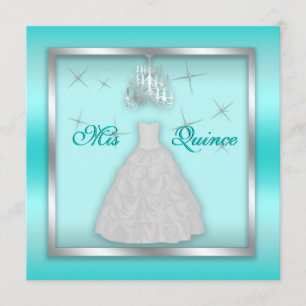 Convites Quinceanera Sparkling convida o branco de prata da