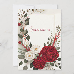 Convites Quinceanera, Sweet Sixteen Rosas Vermelhas