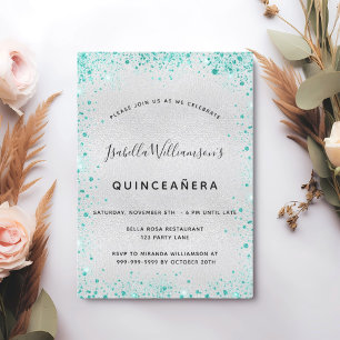 Convites Quinceanera - Técula de prata