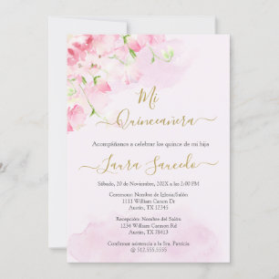 Convites Quinceañera tema cor rosa