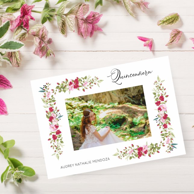 Convites Quinceañera Tipografia Caprichosa em Espanhol  (Criador carregado)