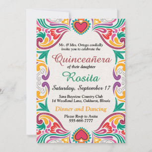 Convites Quinceanera Tradicional de Festa Espanhola de Fron