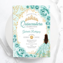 Quinceanera Turquoise Dourada
