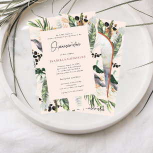 Convites Quinceañera Vegetação e Selva de Terracota