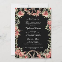 Convites Quinceañera Vermelha e Charro Negro