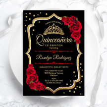 Quinceanera - Vermelho Negro Dourado