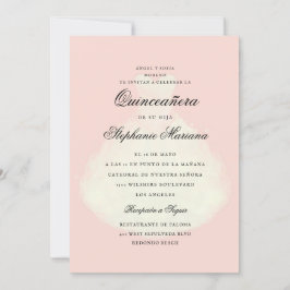 Convites Quinceañera, Vestido Romântico Rosa Esmagador