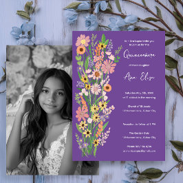 Convites Quinceañera Wildflower Foto Personalizada Pintada