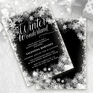 Convites Quinceanera Winter Wonderland Snowflake