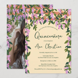 Convites Quinceañera Wisteria Vines Foto Personalizada Flor