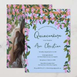 Convites Quinceañera Wisteria Vines Foto Personalizada Flor