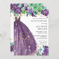 QuinceÑERA, Vestido Dourado Roxo-Chic