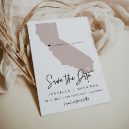 Convites QUINN | Blush California Map Photo Save the Date