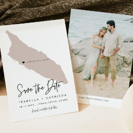 Convites Quinn Blush Pink Aruba Map Foto Salvar Data