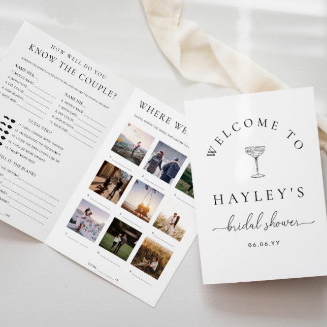 Convites Quinn Script Bridal Shower Game Booklet (Criador carregado)