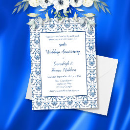 Convites Quinquentenário do Casamento da Chinoiserie Blue W