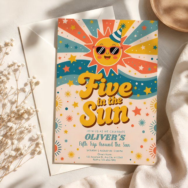 Convites Quinta Viagem ao Redor do Sol 5º Aniversário (Criador carregado)