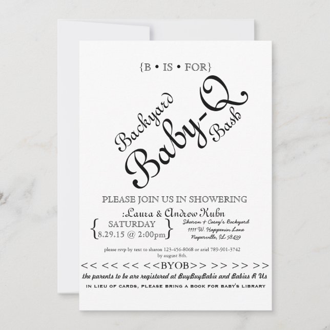 Convites Quintal Baby-Q Bash (Frente)