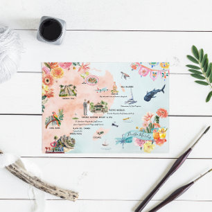 Convites Quintana Roo   Mapa Itinerário de Casamento de Des