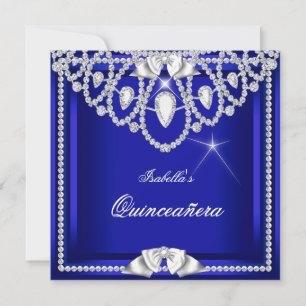 Convites Quinze Anos Azul Prata Diamante Festa 15 Anos
