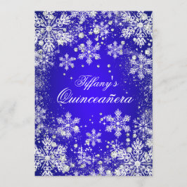 Convites Quinze Anos Blue Snowflake Winter Wonderland
