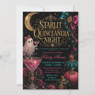 Convites Quinze Anos de Halloween Fantasma sob as Estrelas