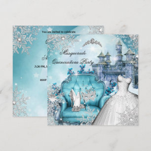 Convites Quinze Anos Máscara Magia Princesa Azul