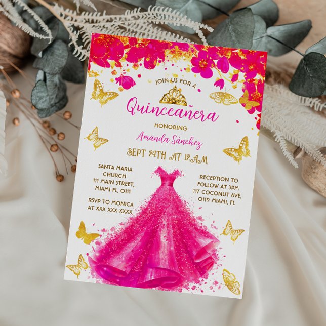 Convites Quinze Anos Princesa Rosa Floral (Criador carregado)