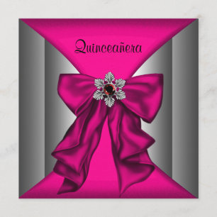 Convites Quinze Anos Rosa Vibrante Festa de Aniversário Ros