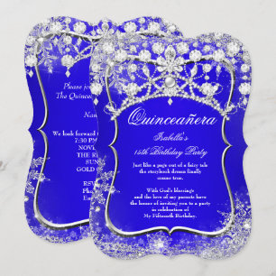Convites Quinze Anos Royal Blue Festa de Inverno Maravilhos