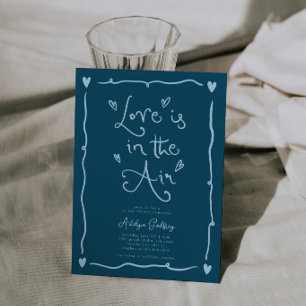 Convites Quirky Amor Está No Ar Chuveiro de Noiva Azul