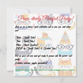 Convites Quirky Cat Whimsic Feline Art para Cat Lovers