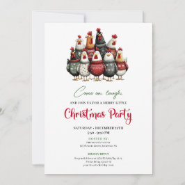 Convites Quirky Chickens Funny Holiday Celebration Invite