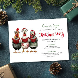 Convites Quirky Chickens Modern Watercolor Holiday Invite
