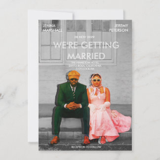 Convites Quirky Cute Retro Movie Poster Photo Wedding