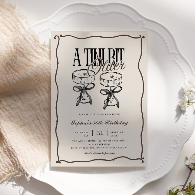 Convites Quirky Espresso Martini A Tini Bit Antigo Aniversá (Criador carregado)