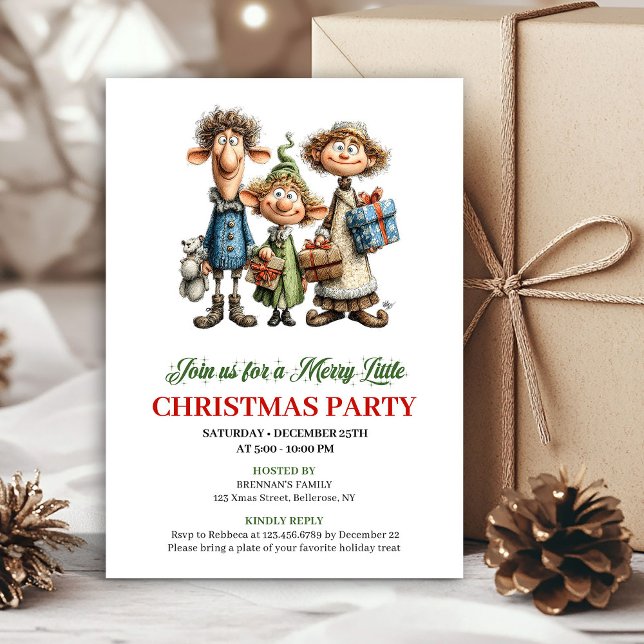 Convites Quirky Family Holiday Party Printable Invitation (Quirky Family Holiday Party Printable Invitation)