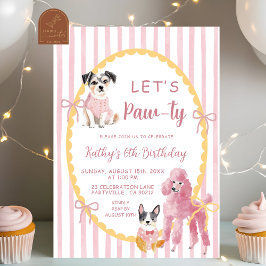 Convites Quirky Illustration Dog Pwty Birthday